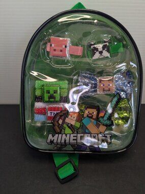 Minecraft Mini Hair Accessories Backpack Bows & Characters 8” Green Kids’ Bag